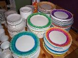 Plates on table